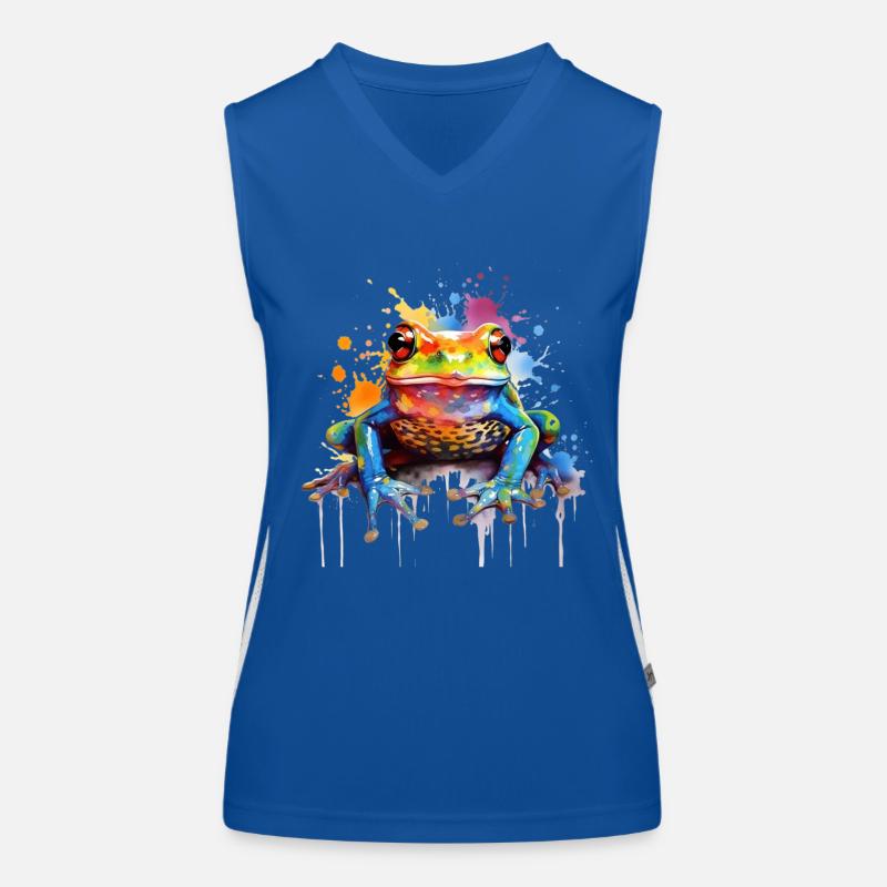 Colorful frog, frog Women's Functional Contrast Tank Top