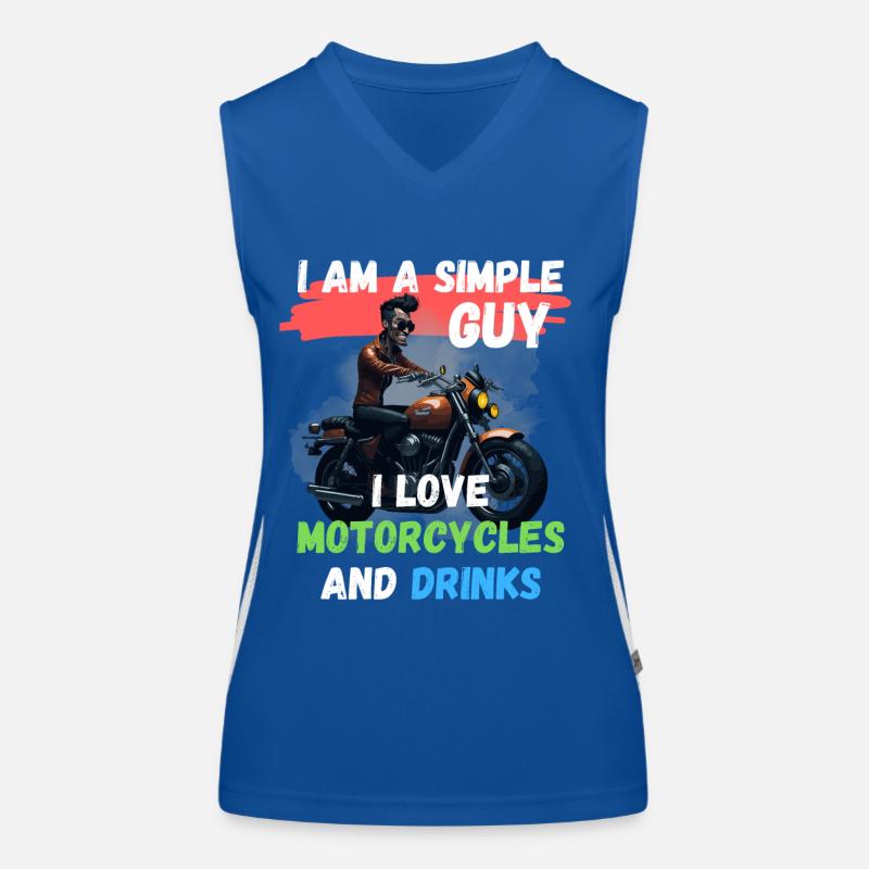 I'm a simple man - I love motorcycles Women's Functional Contrast Tank Top