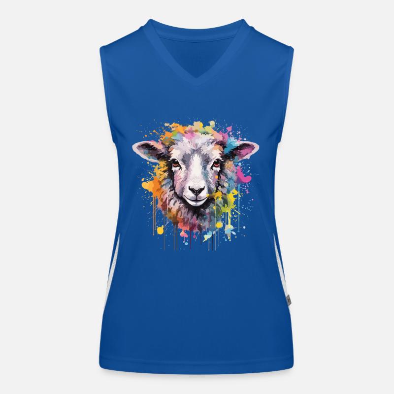 Aquarell Schaf mit Spritzer Funktionelles Kontrast-Tank Top für Frauen