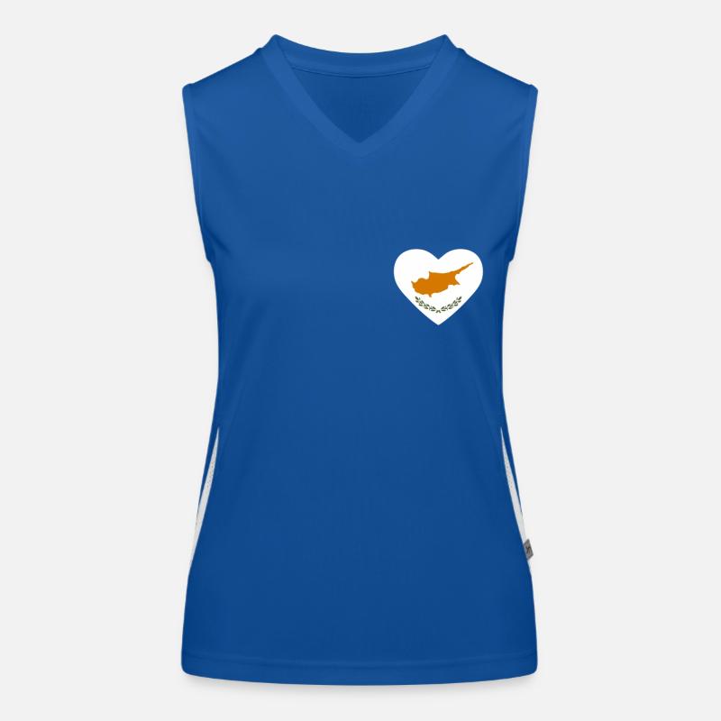 Cœur drapeau Chypre Débardeur respirant contrasté Femme