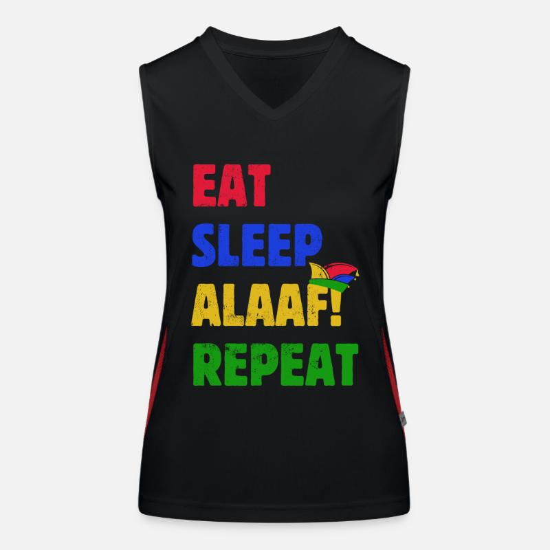Eat Sleep Alaaf Repeat - Karneval - Spruch Funktionelles Kontrast-Tank Top für Frauen
