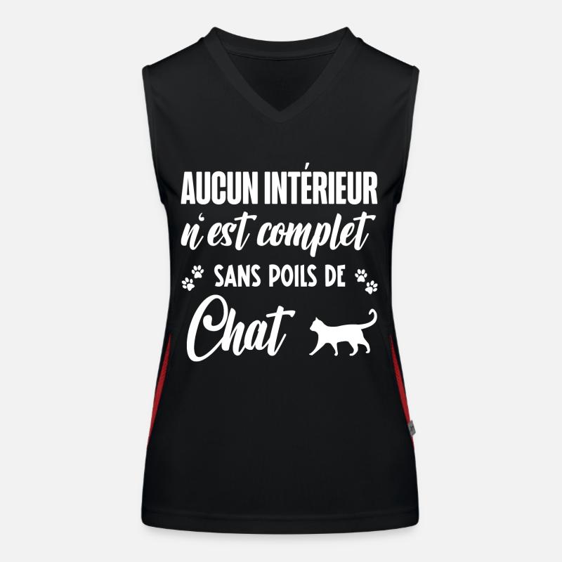 poils de chat Débardeur respirant contrasté Femme