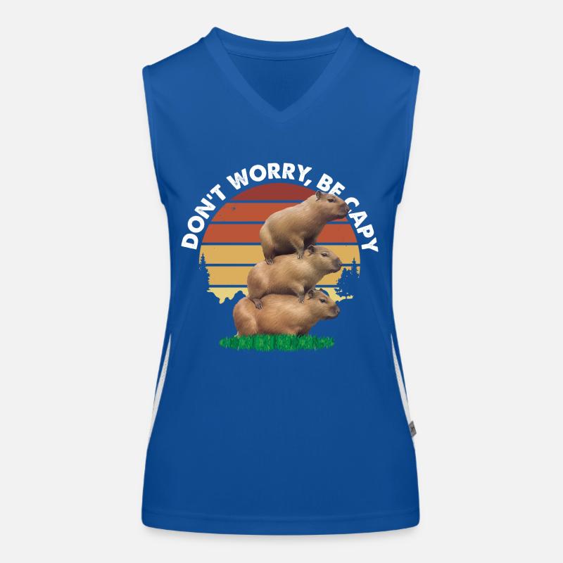 Mach dir keine Sorgen, sei Capy - Vintage Retro Drei Funktionelles Kontrast-Tank Top für Frauen