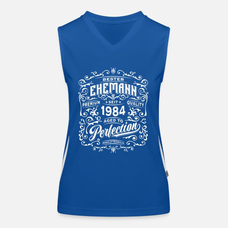 Bester Ehemann seit 1984, Retro, Hochzeitstag Funktionelles Kontrast-Tank Top für Frauen