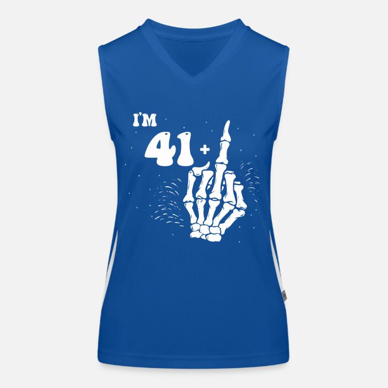 Ich bin 41 plus Mittelfinger - 42. Geburtstag Funktionelles Kontrast-Tank Top für Frauen