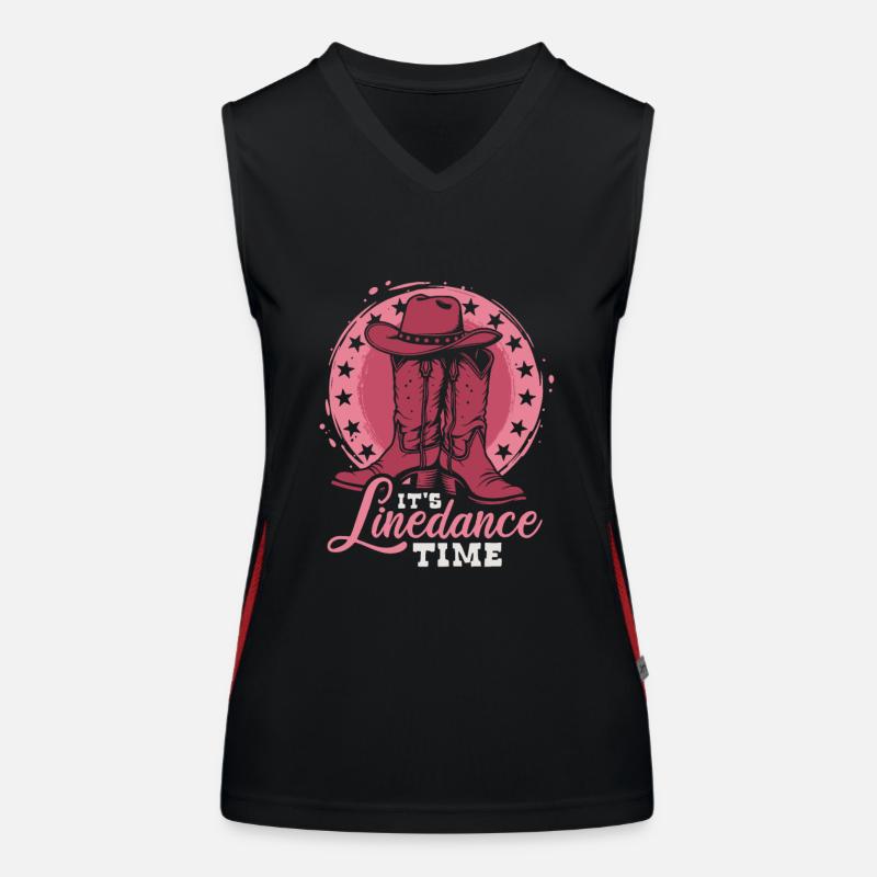 It's Linedance Time - Country Fan - Geschenk Funktionelles Kontrast-Tank Top für Frauen