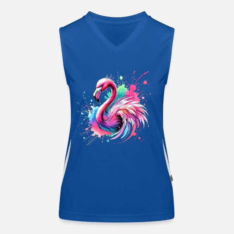 Flamant rose aquarelle coloré Débardeur respirant contrasté Femme