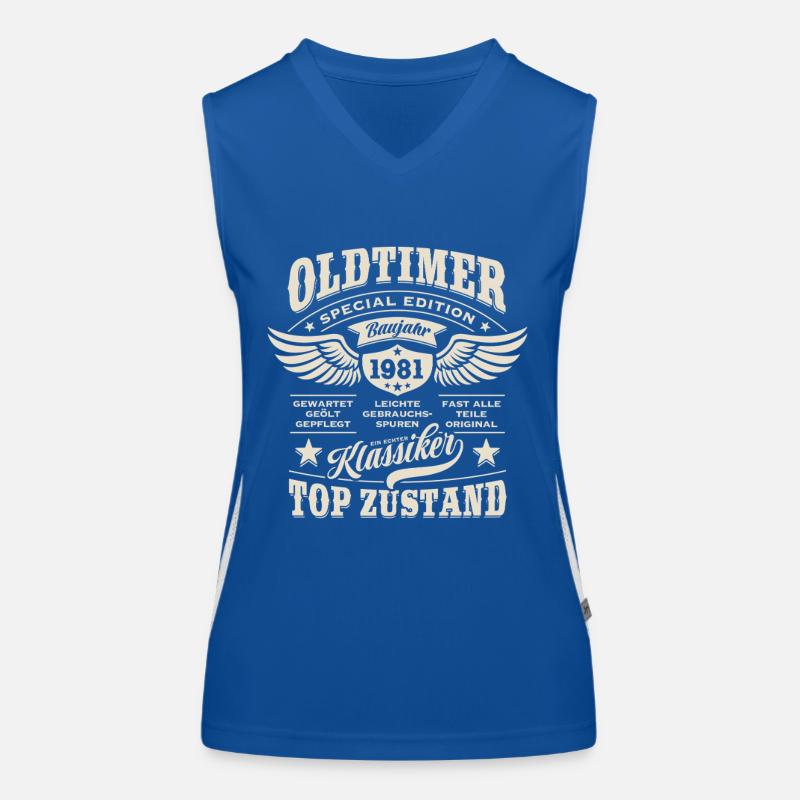 Oldtimer Baujahr 1981 - Geburtstag - Geschenk Funktionelles Kontrast-Tank Top für Frauen