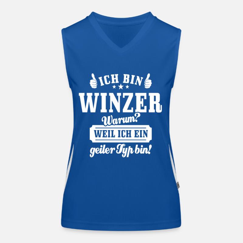 Ich bin Winzer weil ich ein geiler Typ bin Funktionelles Kontrast-Tank Top für Frauen