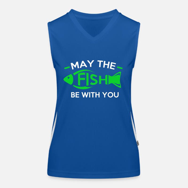 Design "Möge der Fisch bei dir sein" Funktionelles Kontrast-Tank Top für Frauen