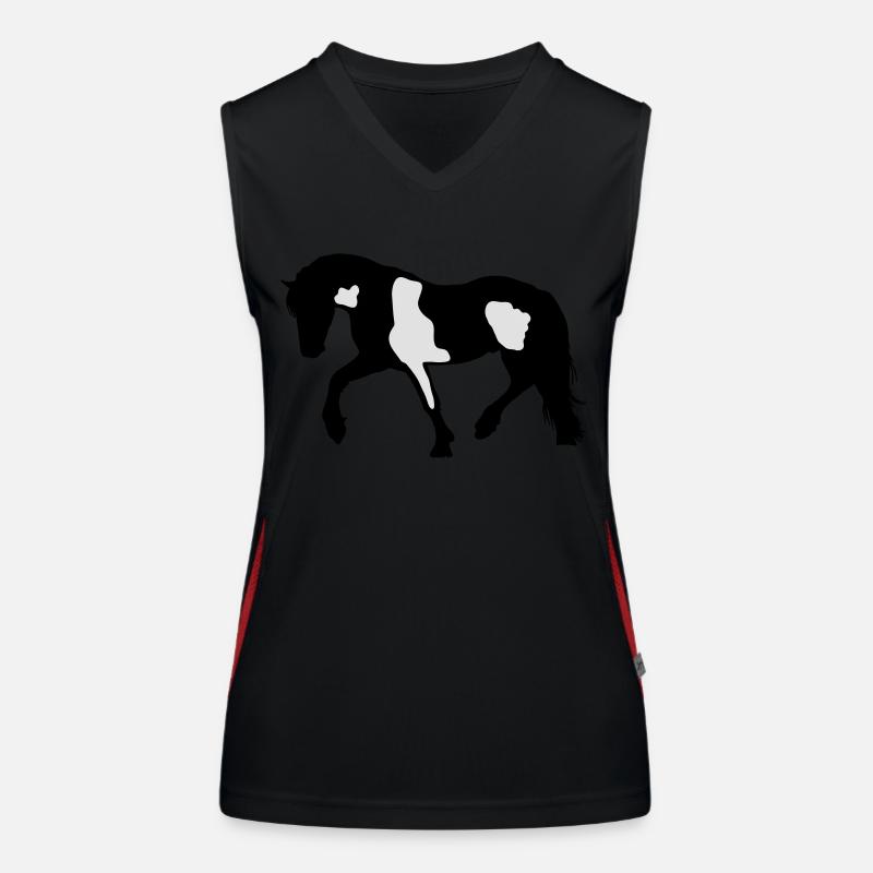 Tinker, Pinto, Barock Pinto, Schecke Silhouette Funktionelles Kontrast-Tank Top für Frauen