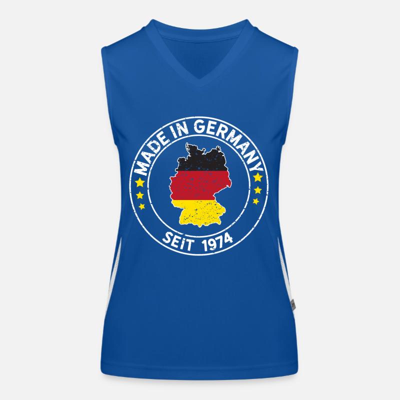 Made In Germany Seit 1974 Geburtstagsgeschenkidee Funktionelles Kontrast-Tank Top für Frauen