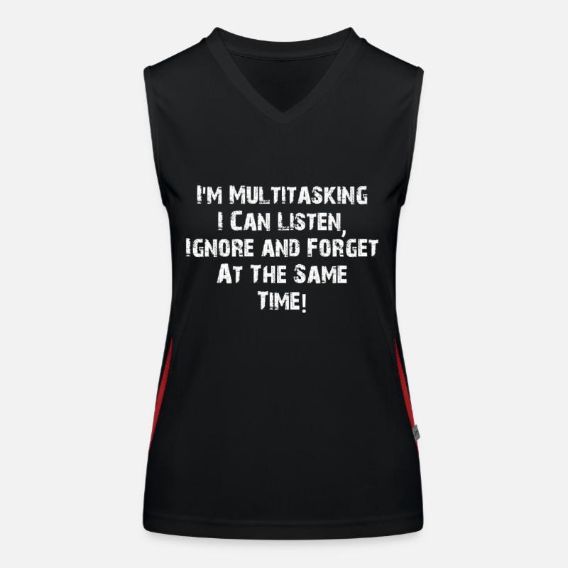 ADHD - Multitasking - Women's Functional Contrast Tank Top - black/red