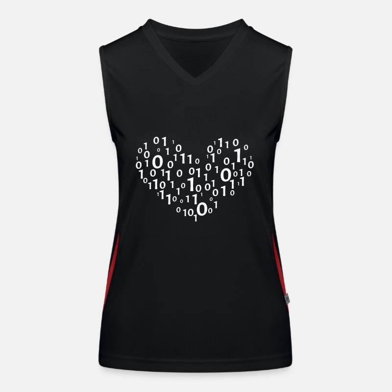 Codage binaire cardiaque Débardeur respirant contrasté Femme