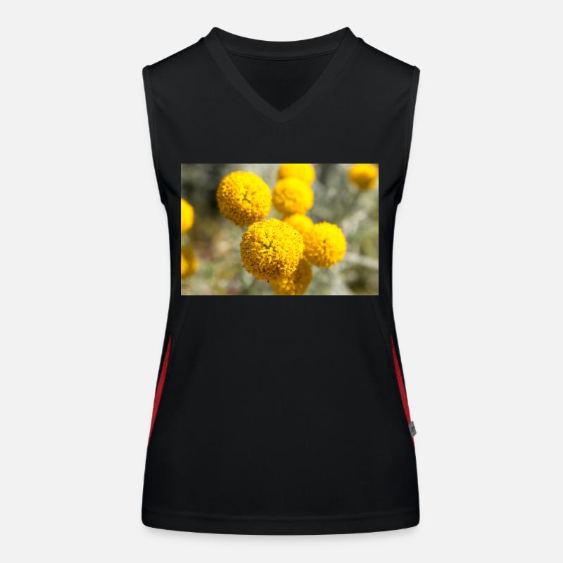 Lavender cotton or Grey santolina Heiligenkraut Funktionelles Kontrast-Tank Top für Frauen