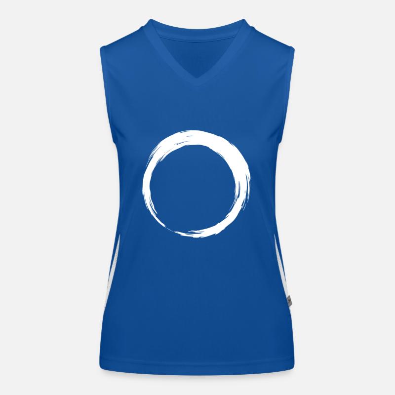 Circle icon brush white Women's Functional Contrast Tank Top