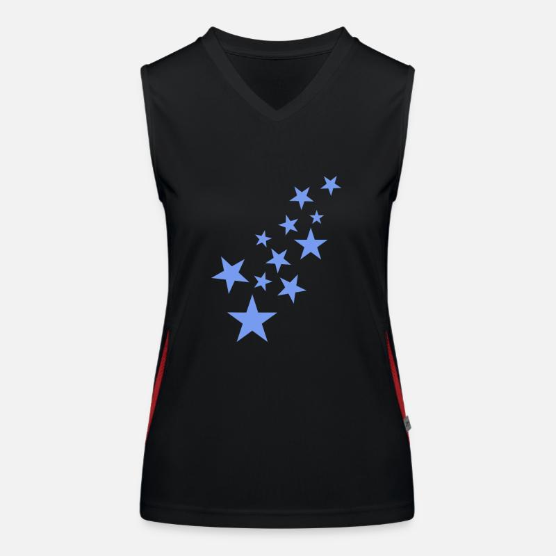 Star asterisk pattern blue Women's Functional Contrast Tank Top