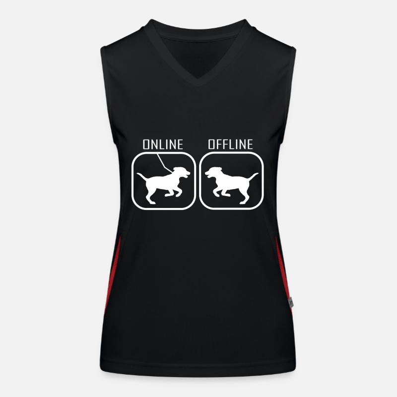 Dog funny - Women's Functional Contrast Tank Top - black/red