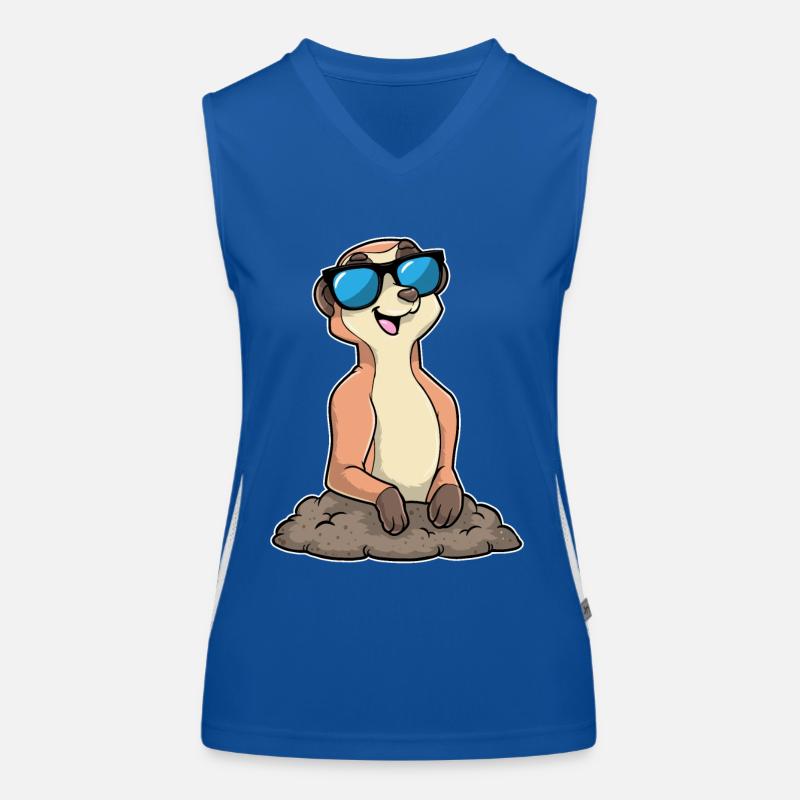 Erdmännchen mit Brille Funktionelles Kontrast-Tank Top für Frauen