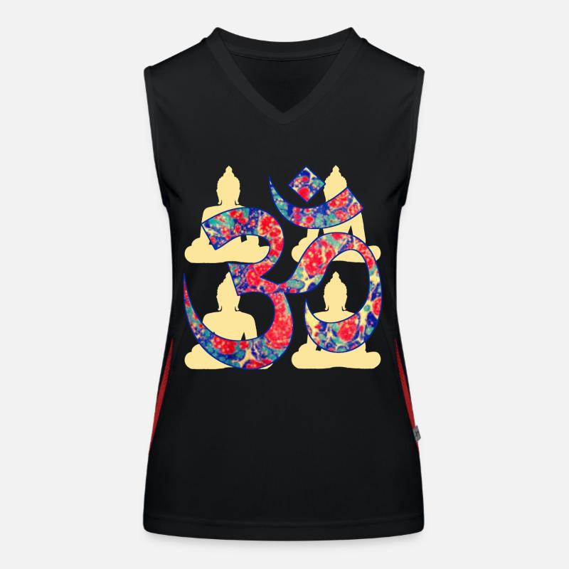 om with buddha e 42 Women's Functional Contrast Tank Top