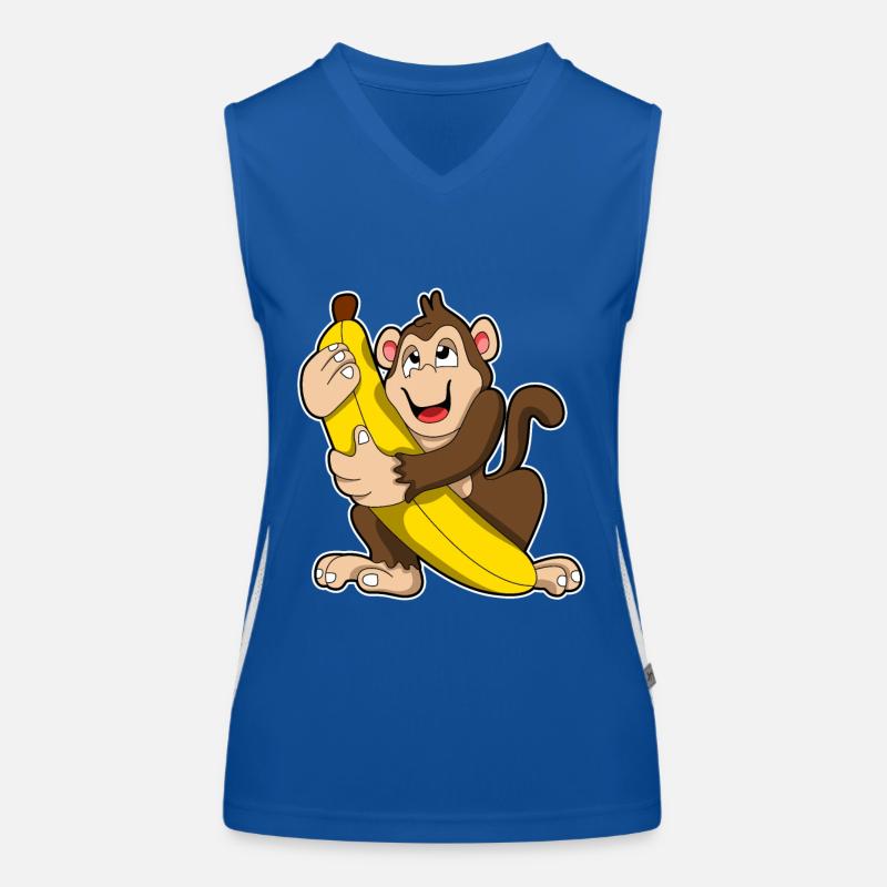 Affe mit Bananen Funktionelles Kontrast-Tank Top für Frauen