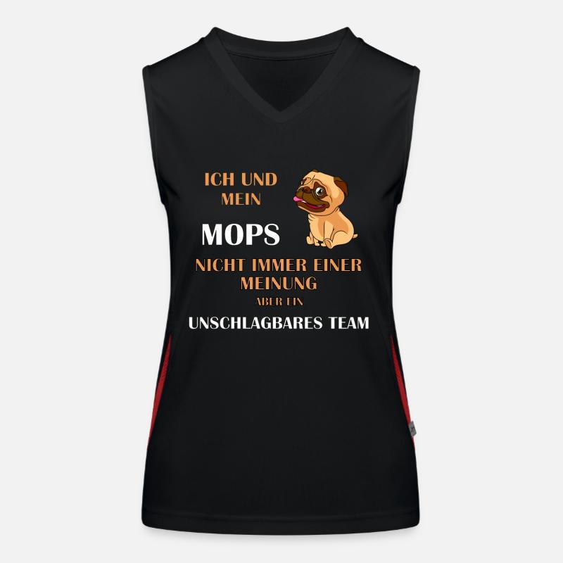 Mops Funktionelles Kontrast-Tank Top für Frauen