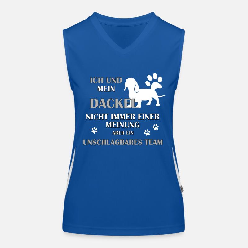 Dackel Funktionelles Kontrast-Tank Top für Frauen