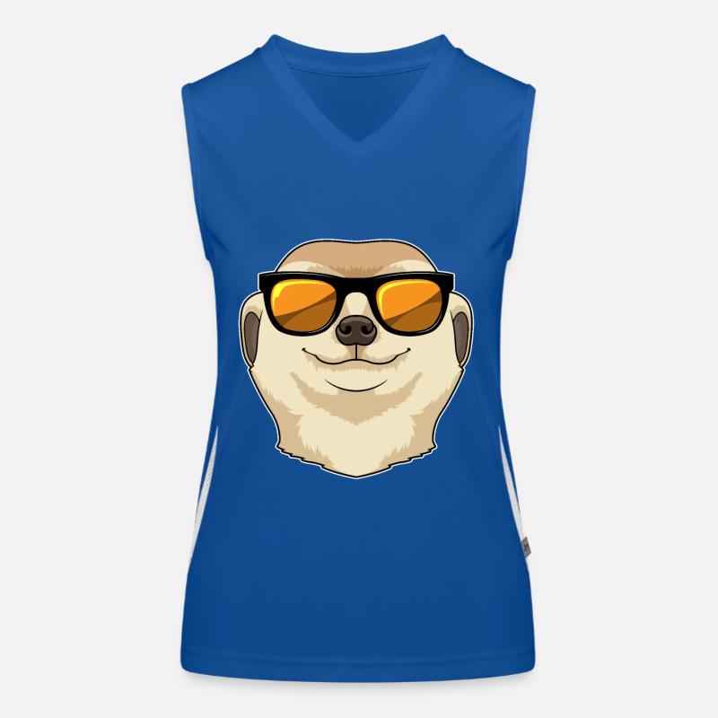 Erdmännchen mit Sonnenbrille Funktionelles Kontrast-Tank Top für Frauen