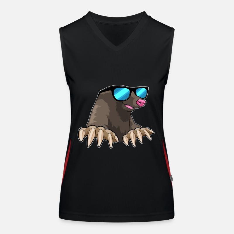 Maulwurf mit Sonnenbrille Funktionelles Kontrast-Tank Top für Frauen