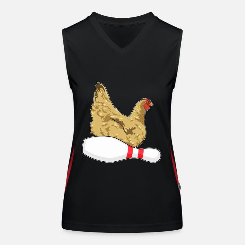 Bowling au poulet avec épingle à bowling Débardeur respirant contrasté Femme