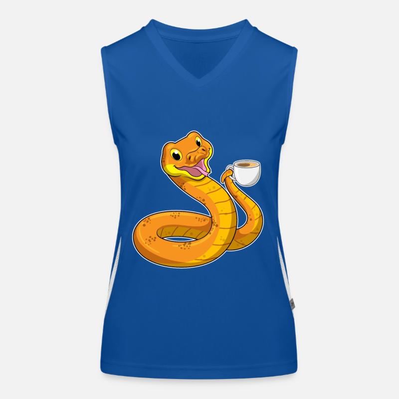 Queue with cup of coffee Women's Functional Contrast Tank Top