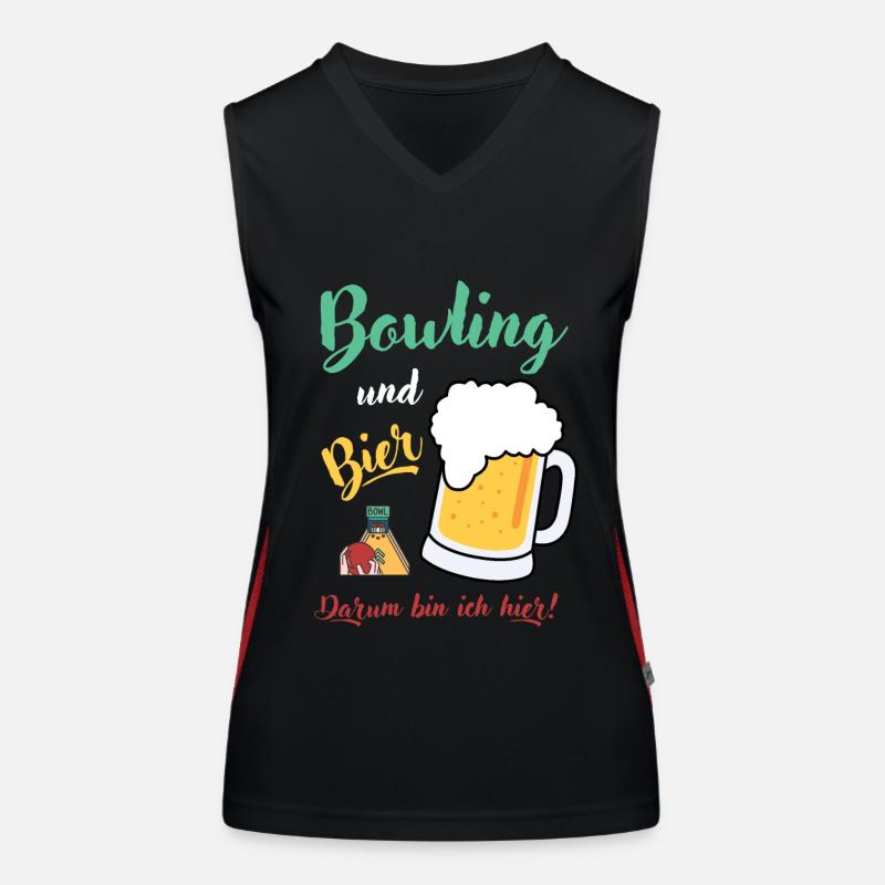 Bowling Bier Geschenkidee Bowlingshirt Bowlingteam Funktionelles Kontrast-Tank Top für Frauen