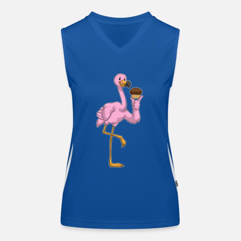 Flamingo mit Muffin Funktionelles Kontrast-Tank Top für Frauen