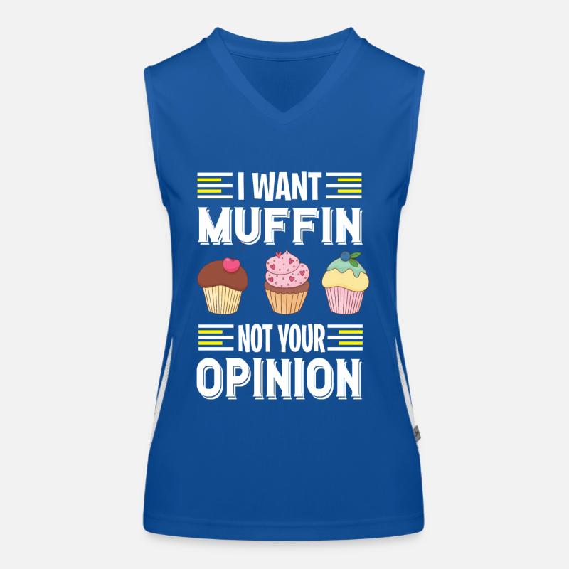 Ich will Muffins essen ein süßes Gebäck Funktionelles Kontrast-Tank Top für Frauen