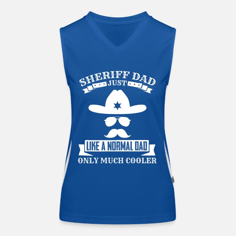 Sheriff's father much cooler than a normal one Women's Functional Contrast Tank Top