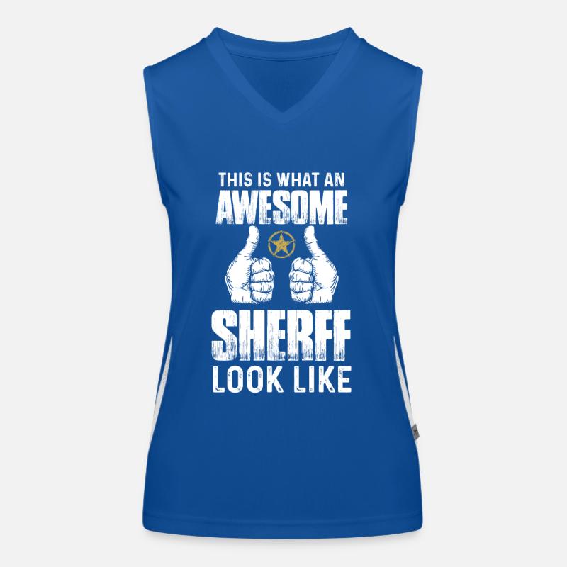 Awesome Sheriff with Sheriff's Star at Work Women's Functional Contrast Tank Top