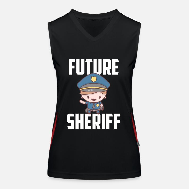 Zukünftiger Sheriff mit Junior Sheriffstern Funktionelles Kontrast-Tank Top für Frauen