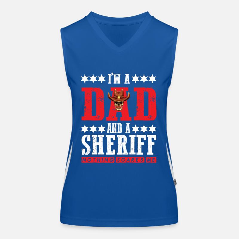 Sheriff Dad intrépide avec l’étoile du shérif Débardeur respirant contrasté Femme