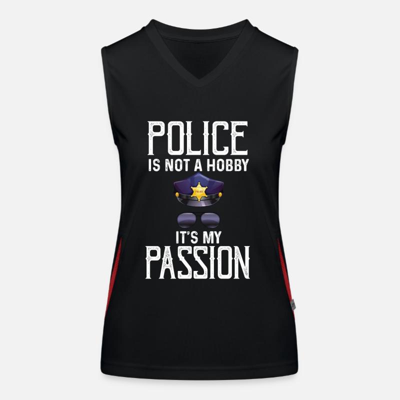 Police Passion Sheriff Badge Women's Functional Contrast Tank Top