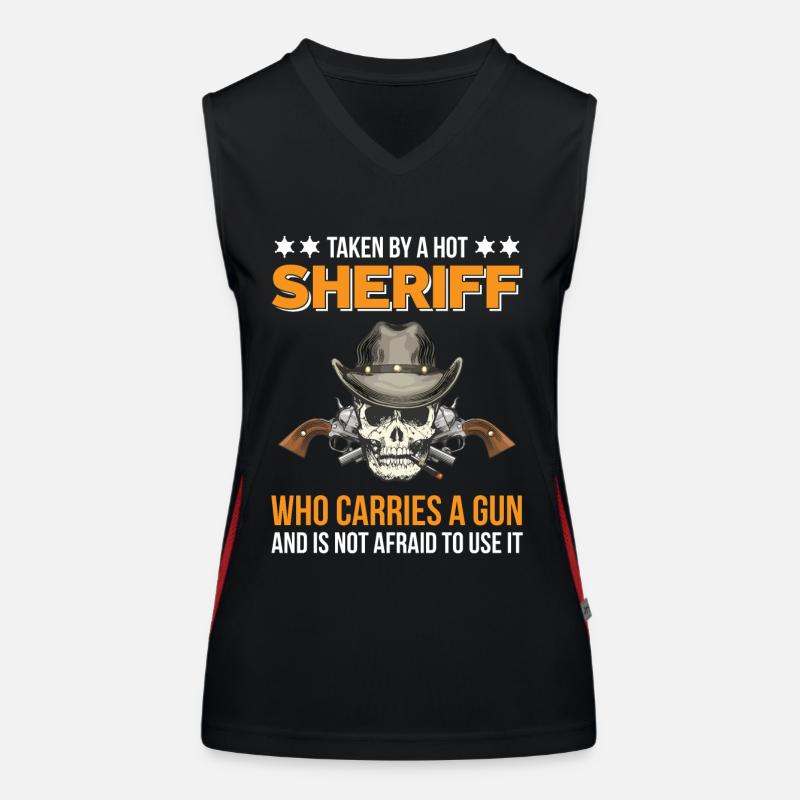 Sheriff with Revolver Badge Sheriffstern Women's Functional Contrast Tank Top