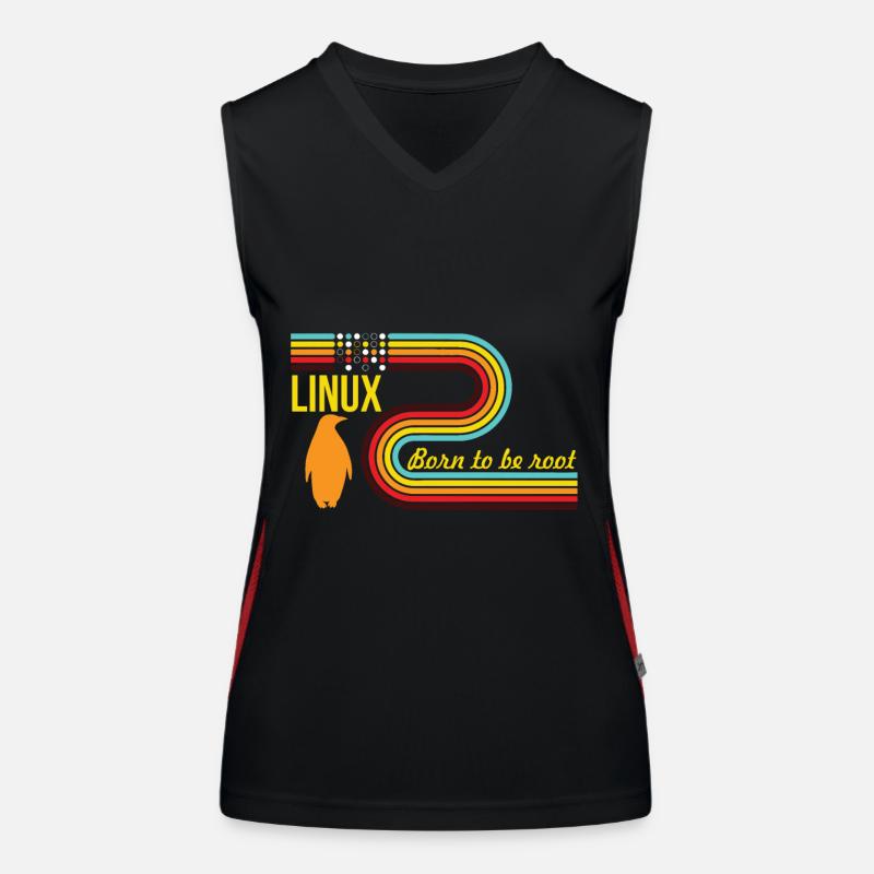 Né pour être Root Linux Nerd Geek Coding Débardeur respirant contrasté Femme