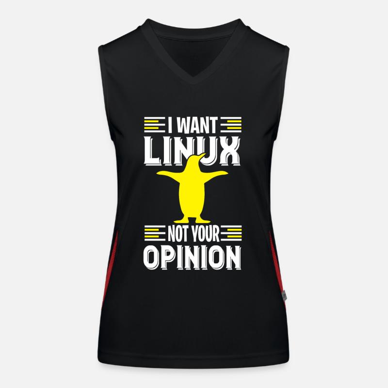 Ich will Linux du Nerd und keine Geeks Funktionelles Kontrast-Tank Top für Frauen