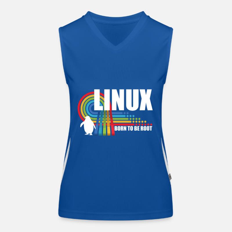 Born To Be Root Penguin Linux Nerd Coding Geek Women's Functional Contrast Tank Top