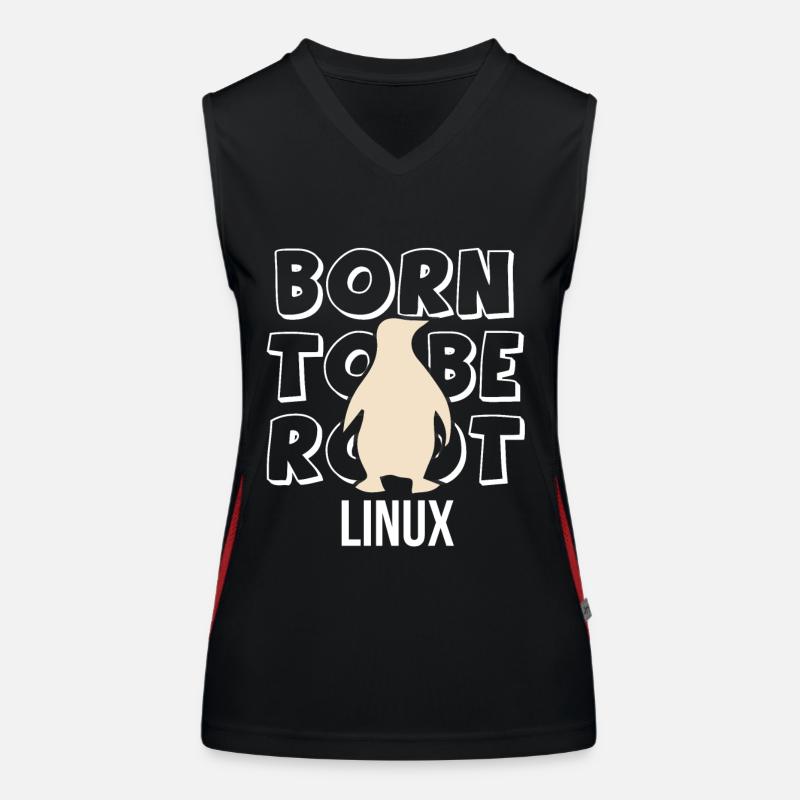 Né pour être administrateur Linux root pour Nerd et Geeks Débardeur respirant contrasté Femme