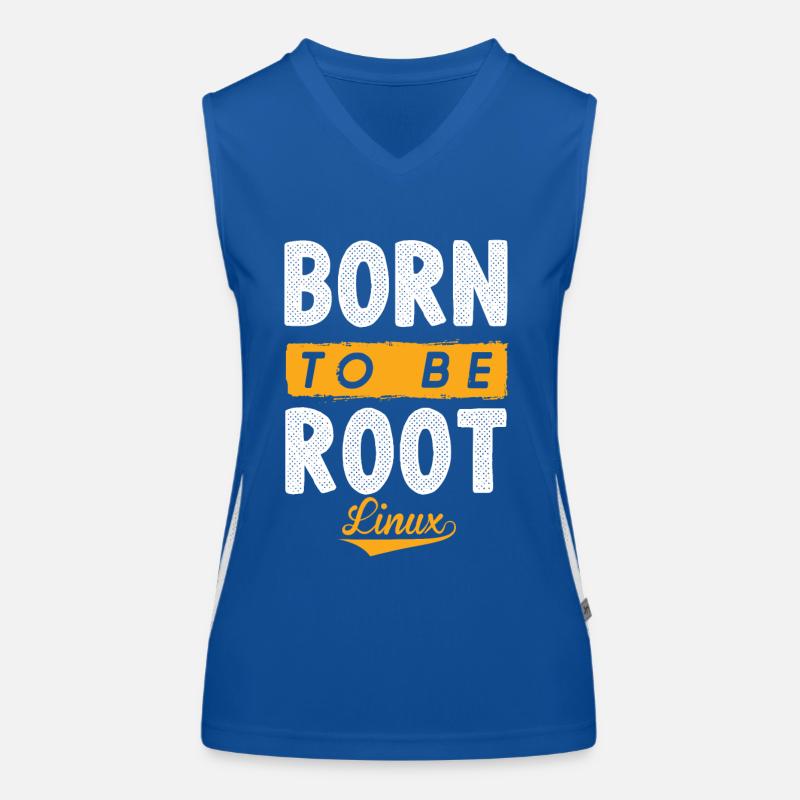 Linux Born To Be Root Pinguin Nerd Geek Funktionelles Kontrast-Tank Top für Frauen