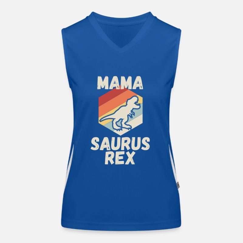 Mama Saurus T-Rex Mutter Dino Dinosaurier Funktionelles Kontrast-Tank Top für Frauen
