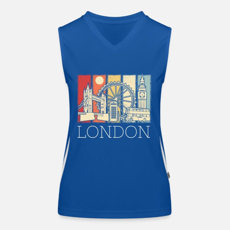 London Skyline Phone Booth Big Ben Double-Decker Women's Functional Contrast Tank Top