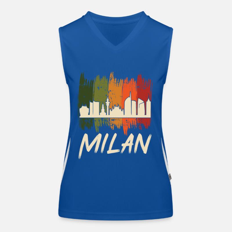 Mailand Retro Skyline mailänder Dom Funktionelles Kontrast-Tank Top für Frauen
