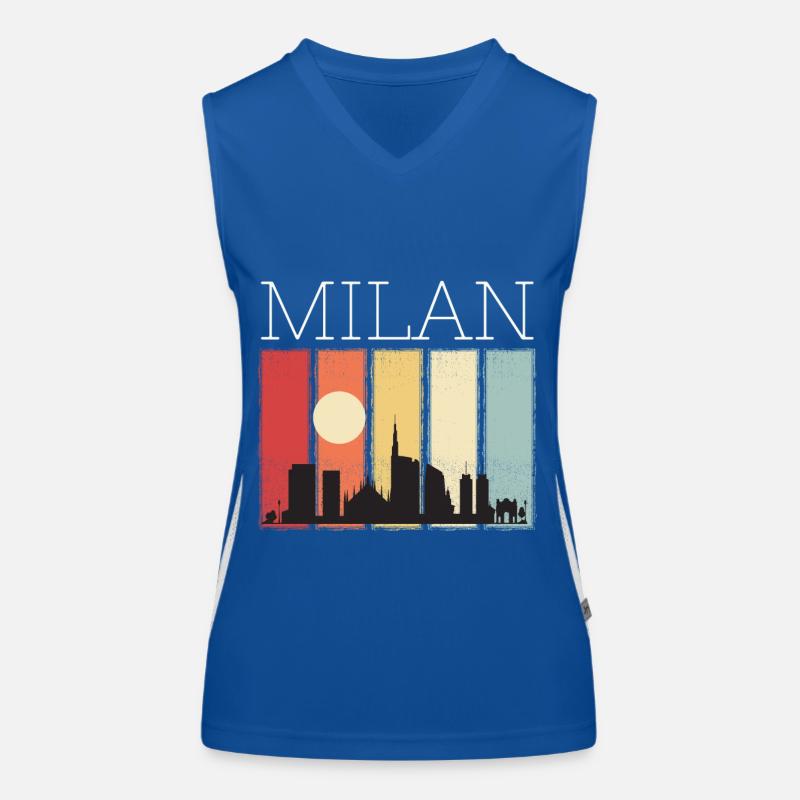 Mailand Mond Skyline Retro Mailänder Dom Funktionelles Kontrast-Tank Top für Frauen
