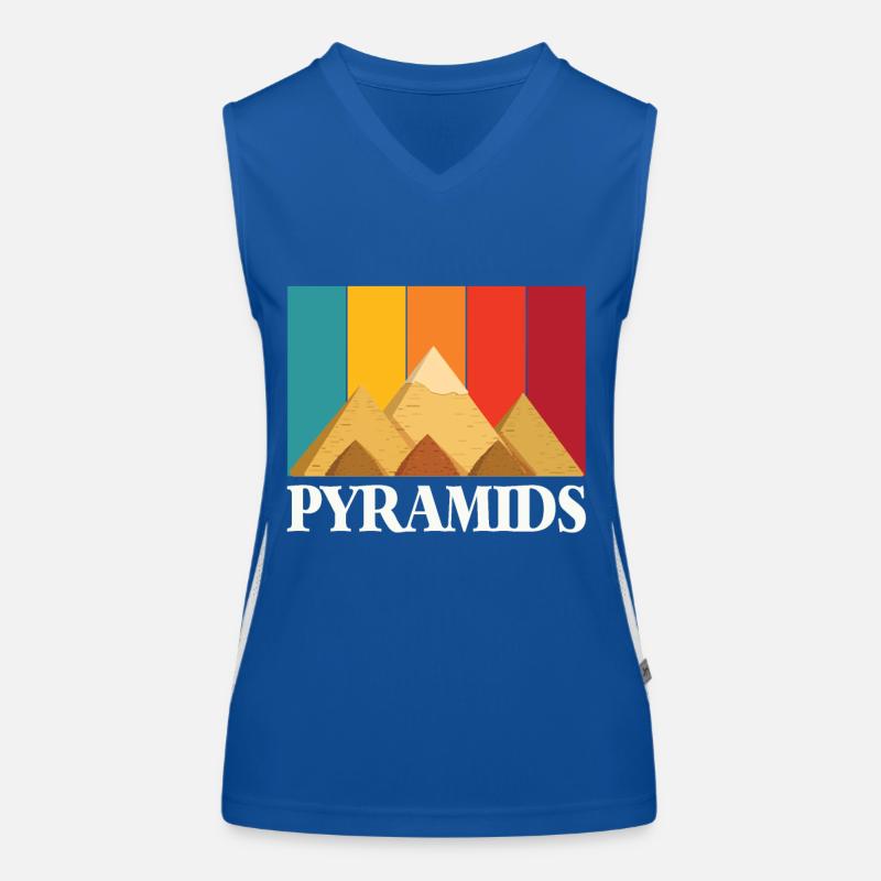 Pyramids Giza Egypt Retro Sphinx Women's Functional Contrast Tank Top